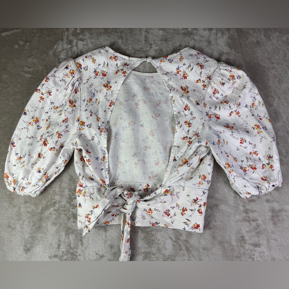 Reformation Floral Linen Top Size Medium Seychelles Peasant Cottagecore Feminine - Picture 4 of 12